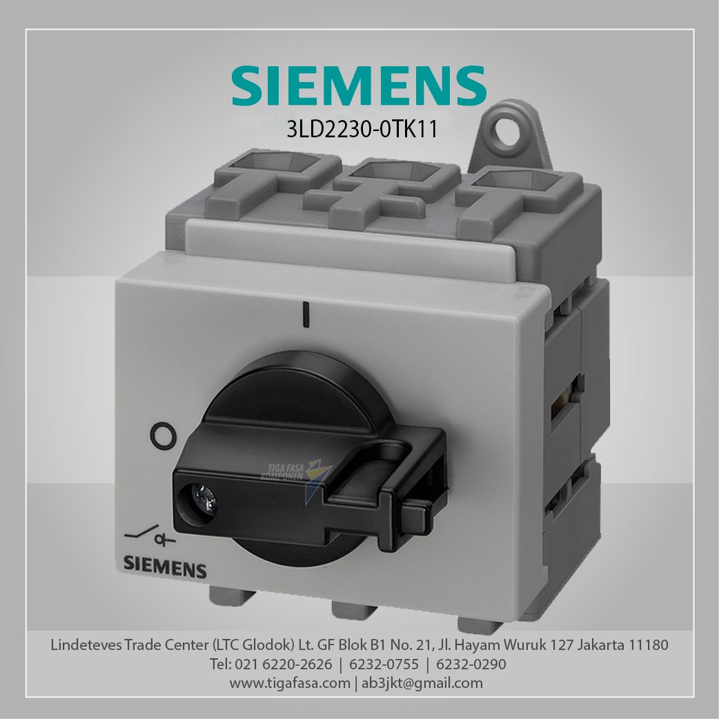 3LD2230-0TK11 Switch Disconnector 32A 3P Black