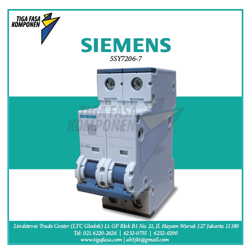 5SY7206-7 MCB 2P 6A 15kA 