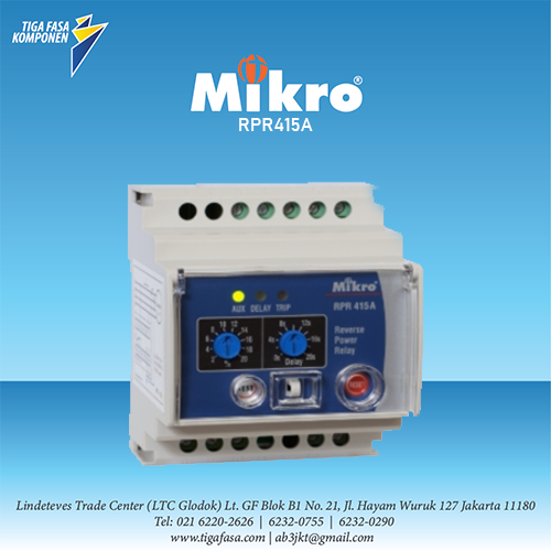 RPR415A Reverse Power Relay 415VAC DIN MIKRO