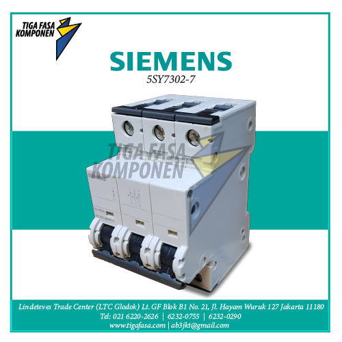 5SY7302-7CC MCB 3P 2A 15kA 