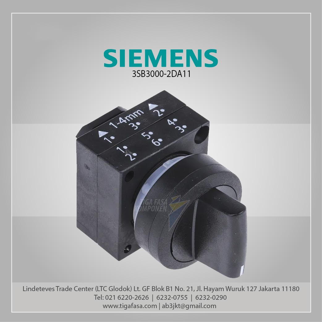 3SB3000-2DA11 Push Button 22MM 3 switch positions, Holder