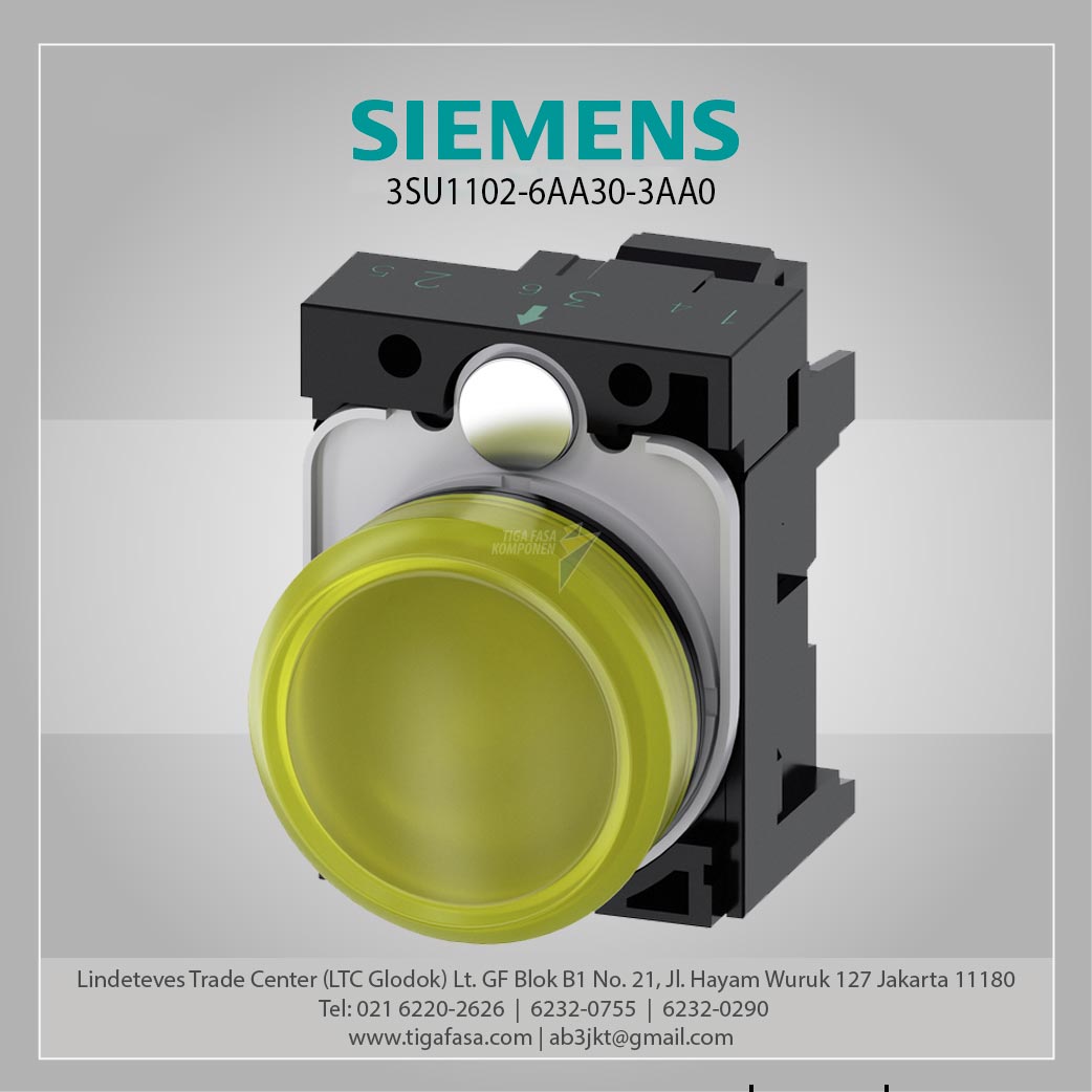 3SU1102-6AA30-3AA0 Indicator Lights 22 mm Round Plastic Yellow