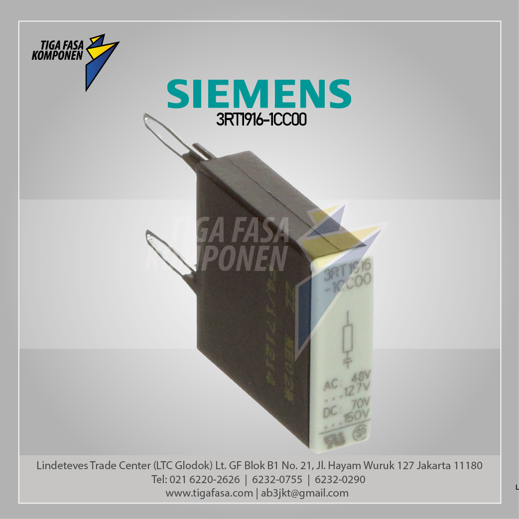 3RT1916-1CC00 Surge Suppressor AC 48...127 V, DC 70...150V