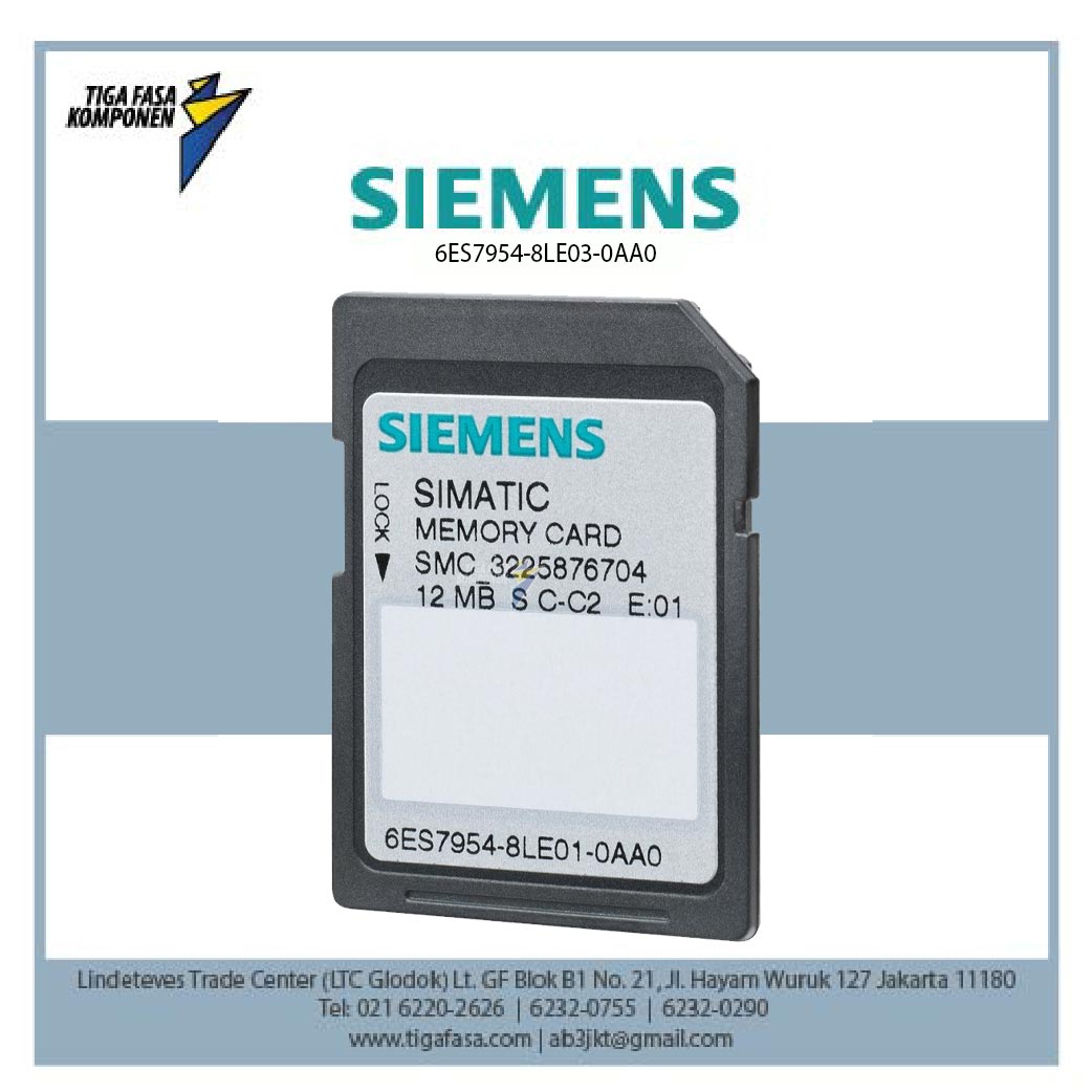 6ES7954-8LE03-0AA0 Memory Card For S7-1x00 12 MB