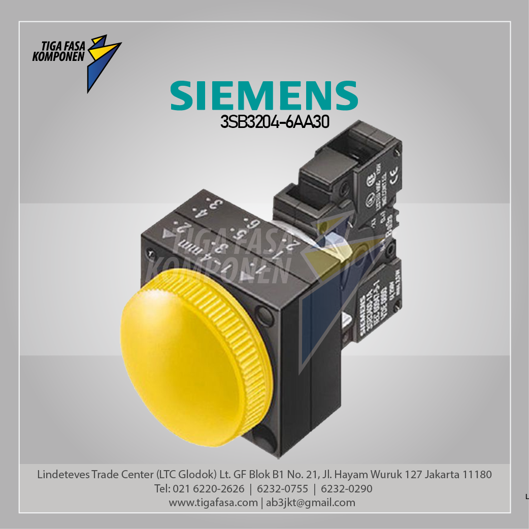3SB3204-6AA30 Pilot Lamp Kuning 22mm (blm ada lampunya)