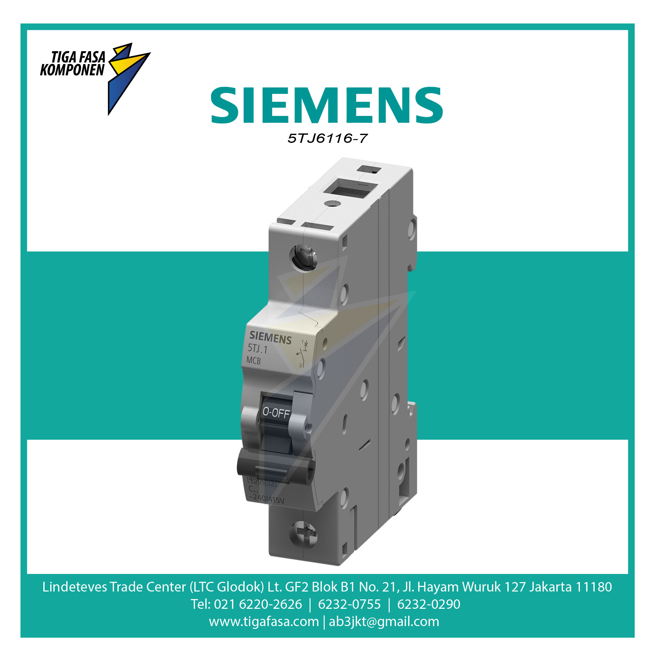 5TJ6116-7 MCB 1P 16A 6kA