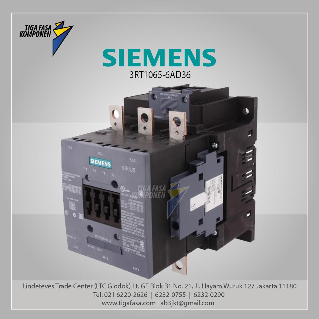 3RT1065-6AD36 MC 265 A 132 kW / 400 V AC (50-60 Hz) / DC Uc: 42-48 V