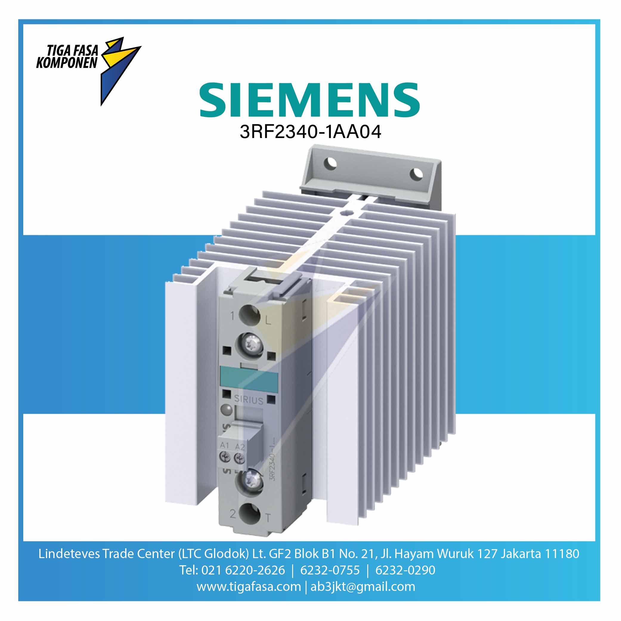 3RF2340-1AA04 Solid State Contactor 1P 3RF2 AC 51 / 40 A / 40 °C 48-460 V / 24 V DC