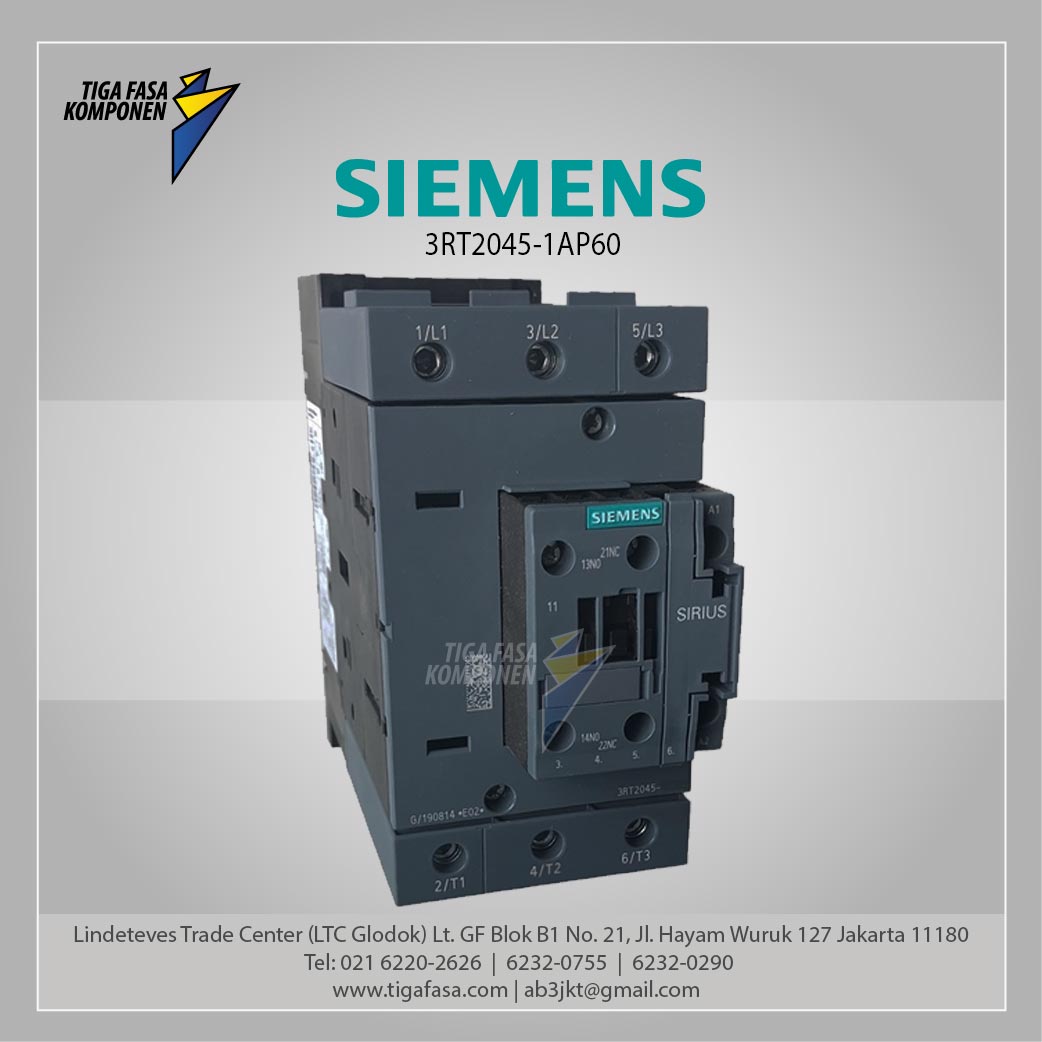 3RT2045-1AP60 MC 80 A 37 kW / 400 V 3P 220 V AC 50 Hz / 240 V 60 Hz