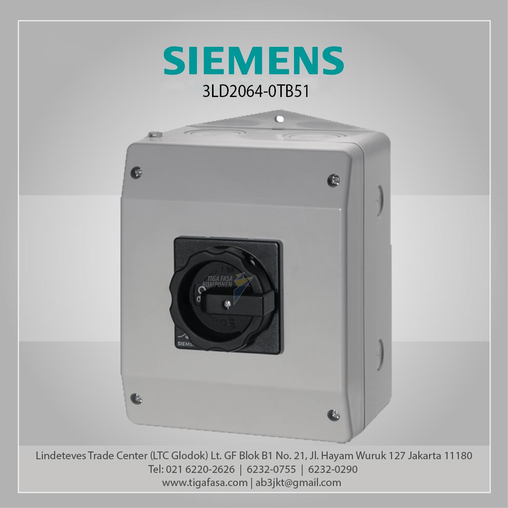 3LD2064-0TB51 Switch Disconnector 16A 3P Black