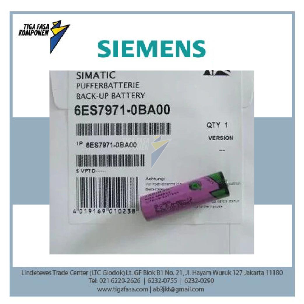 6ES7971-0BA00 S7-400, Backup battery 3.6 V/2.3 AH