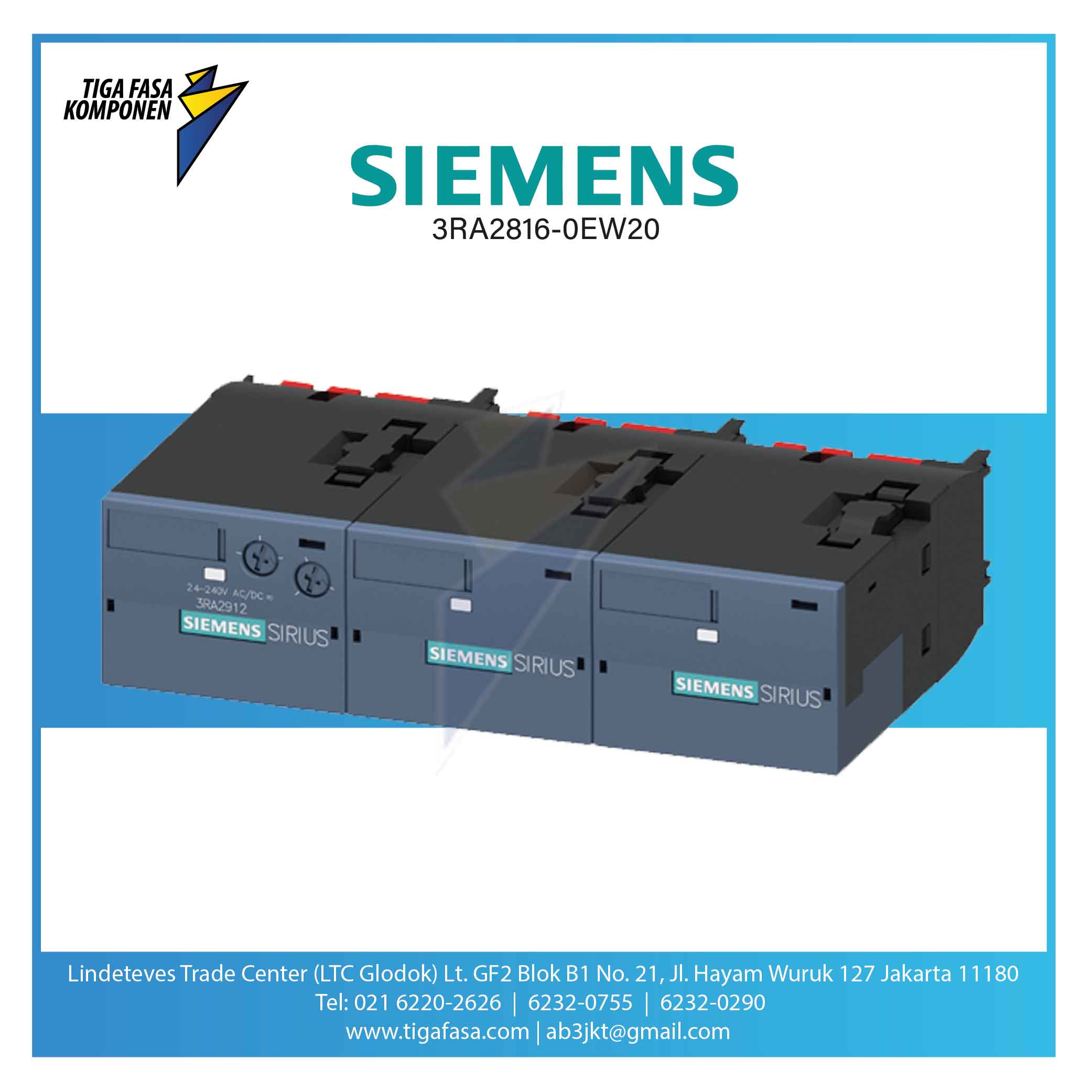 3RA2816-0EW20 Function module star-delta (wye-delta) 240 V AC/DC For 3RT2 S00-S3