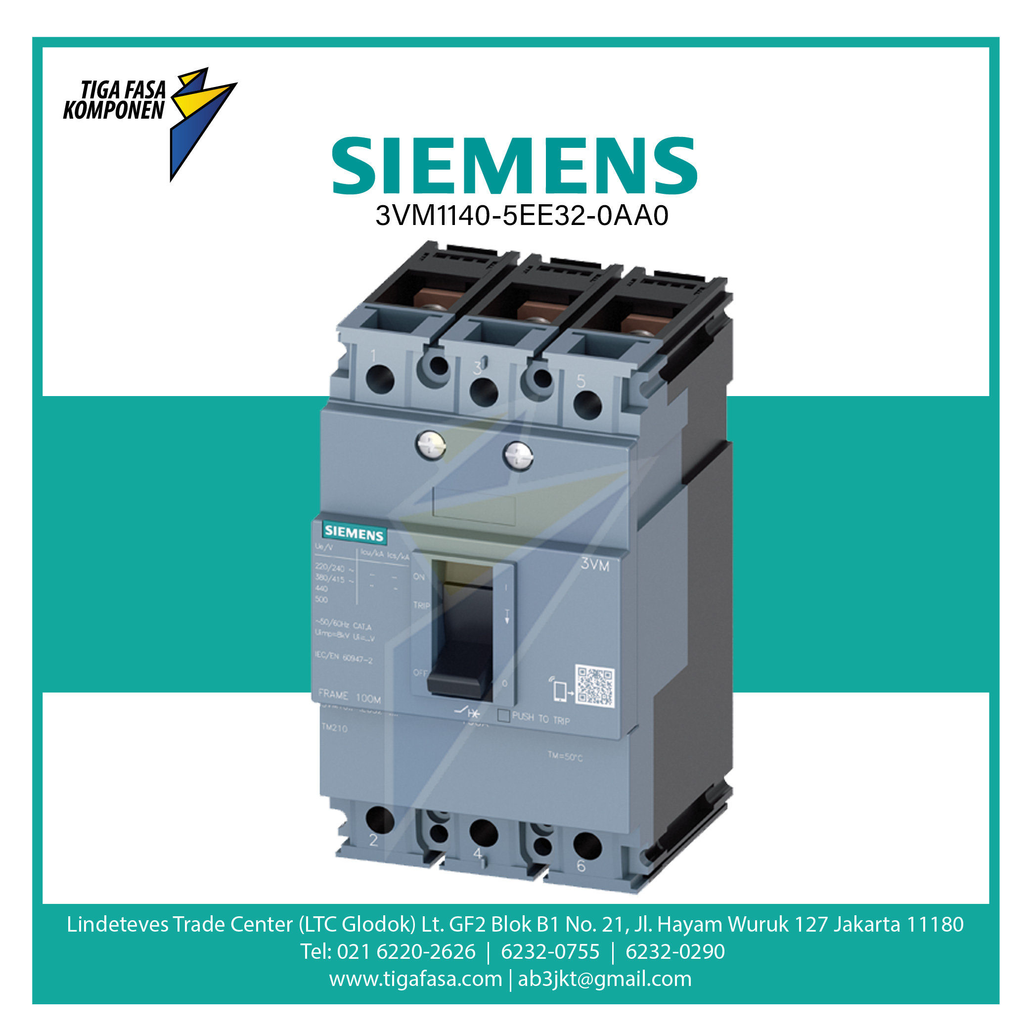 3VM1140-5EE32-0AA0 MCCB 3P 55kA 32-40A