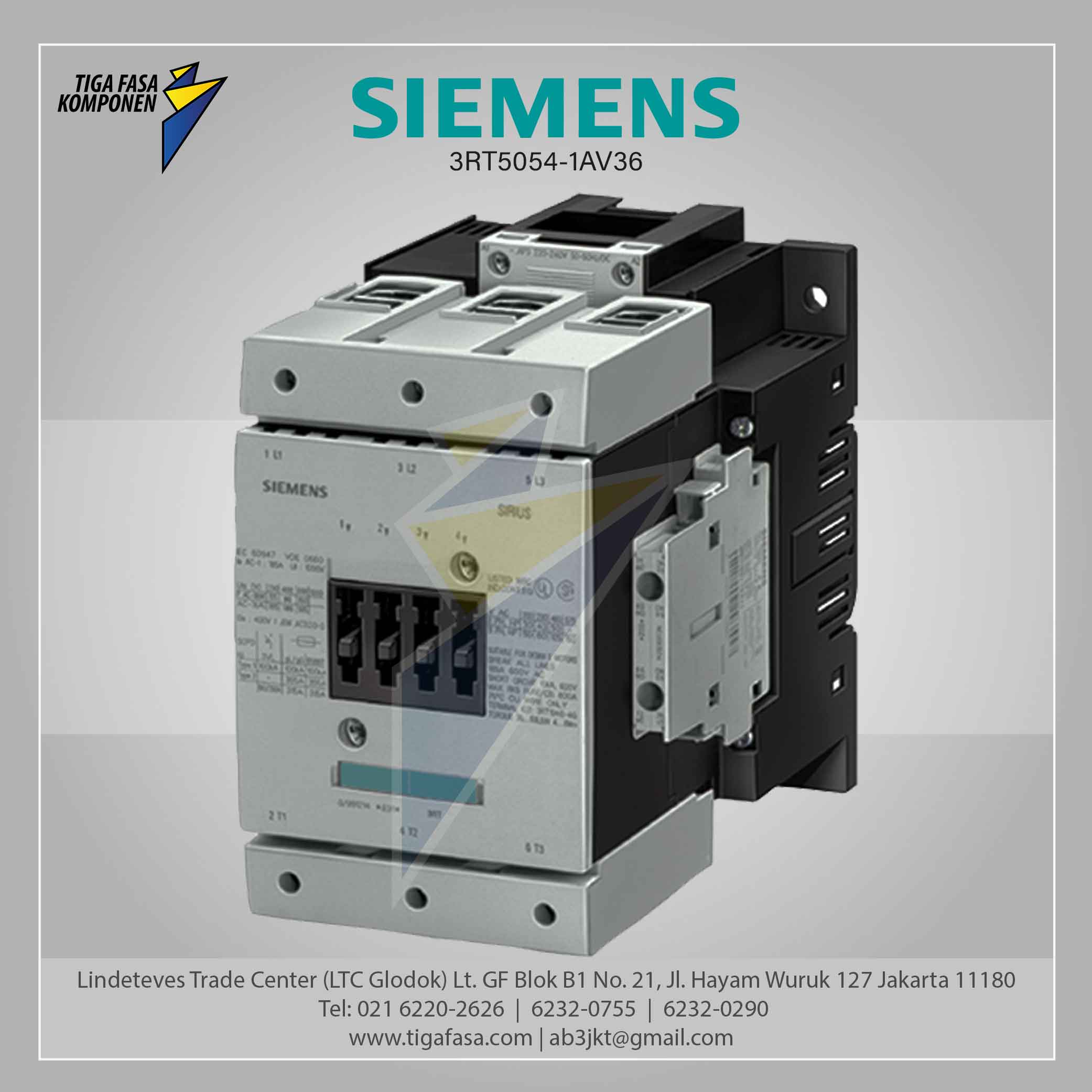 3RT5054-1AV36 MC 380...420 V AC/DC AC3 kW 400 V AC