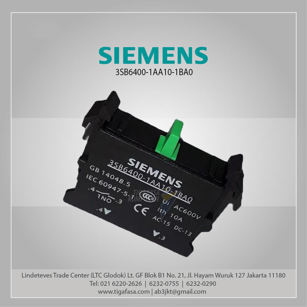 3SB6400-1AA10-1BA0 Contact block actuator component with 1 contact element