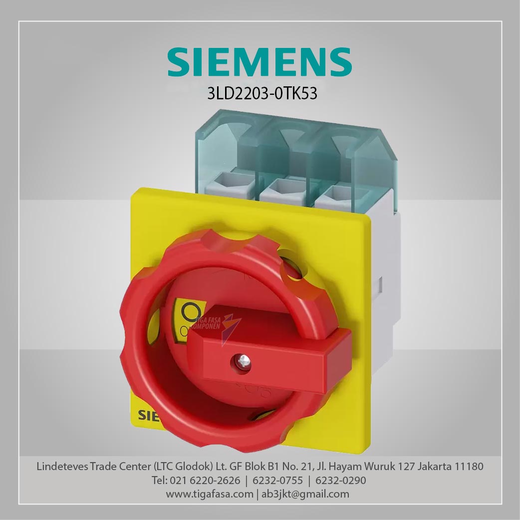 3LD2203-0TK53 Switch Disconnector 3P 32A Red/Yellow