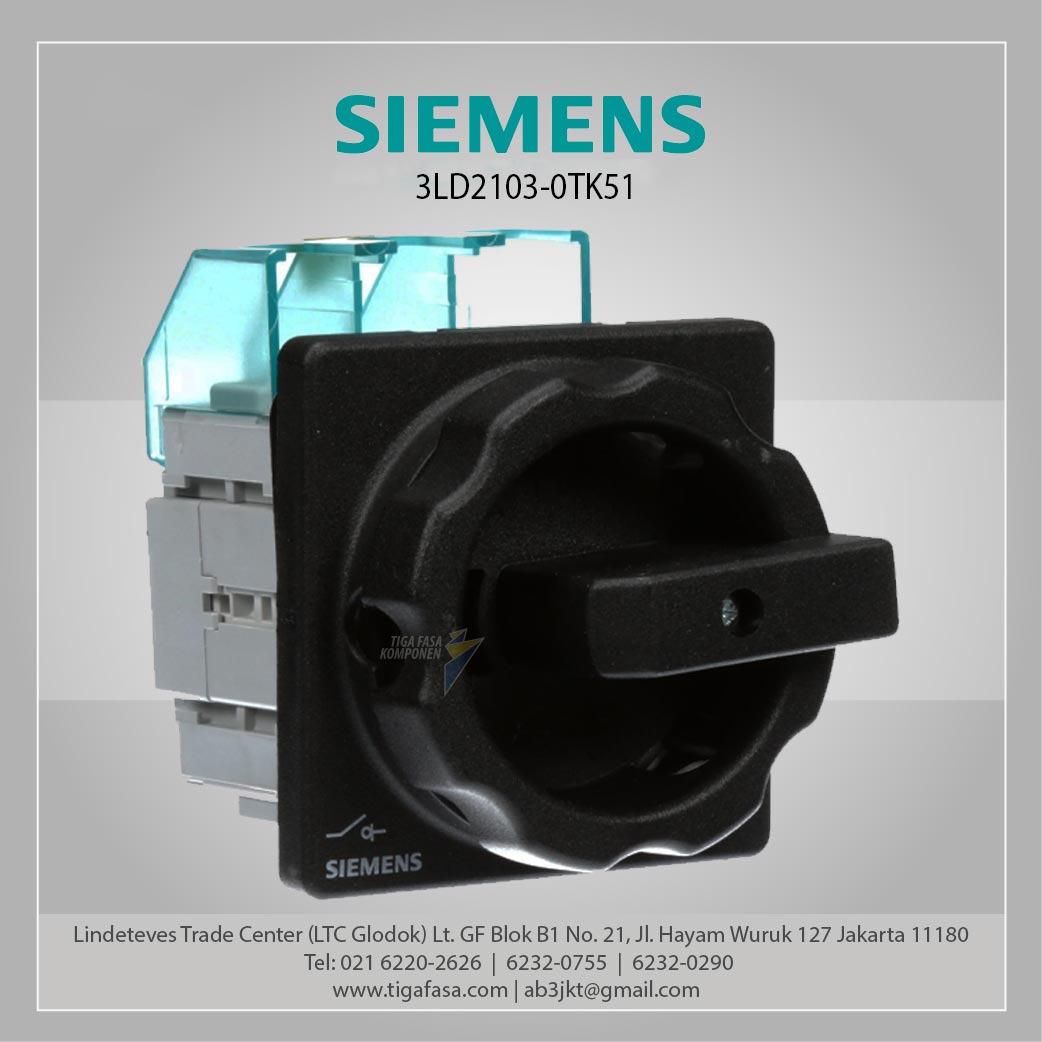 3LD2103-0TK51 Switch Disconnector 25A 3P Black