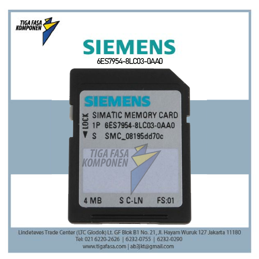 6ES7954-8LC03-0AA0 Memory Card For S7-1x 00 4 MB