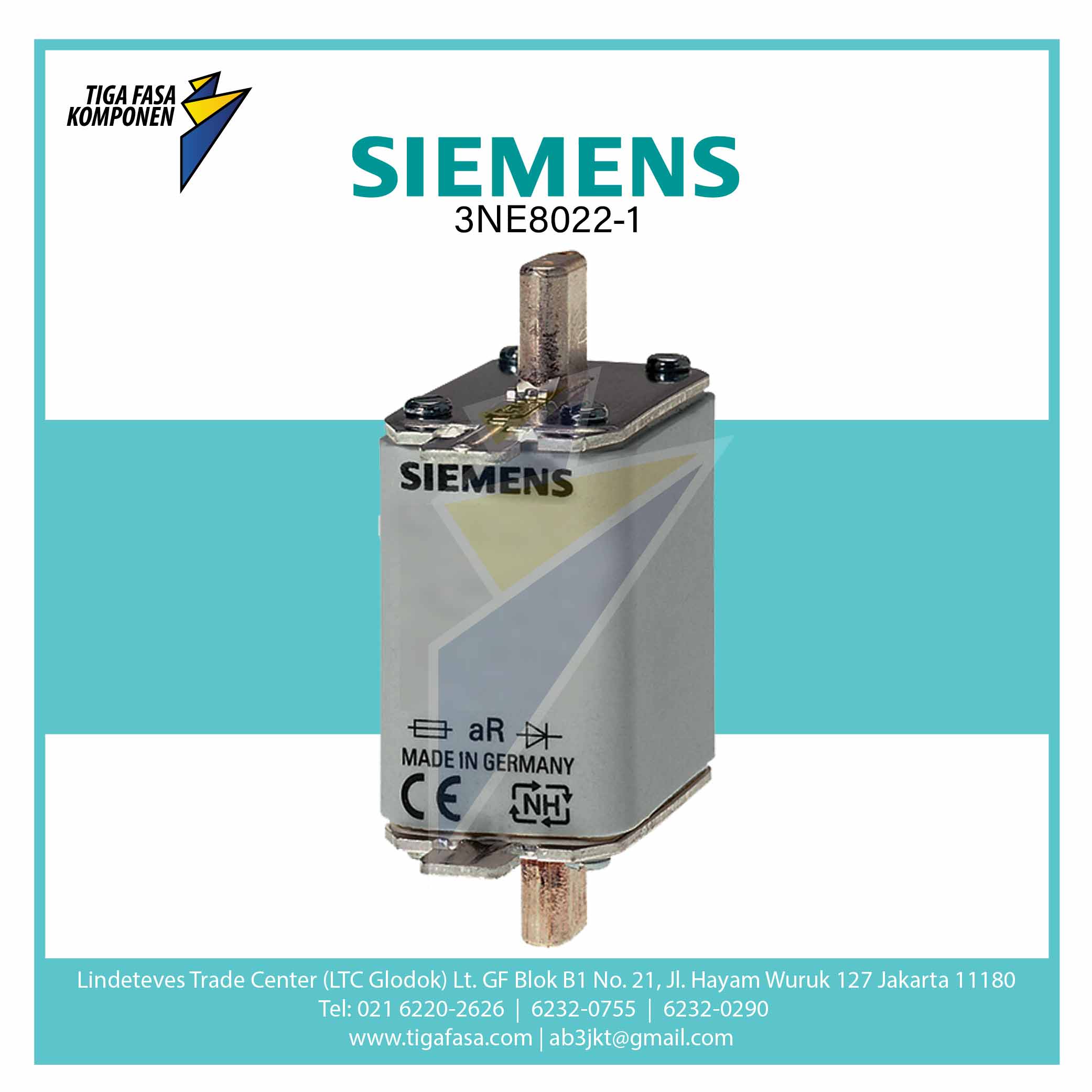 3NE8022-1 SITOR FUSE LINK NH00 125 A