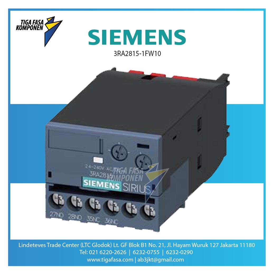 3RA2815-1FW10 Aux Switch 1NC+1NO 24-240 V AC/DC