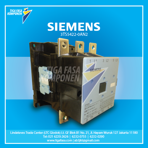3TS5422-0AN2 MC 132kW 250A 2NO+2NC 220VAC