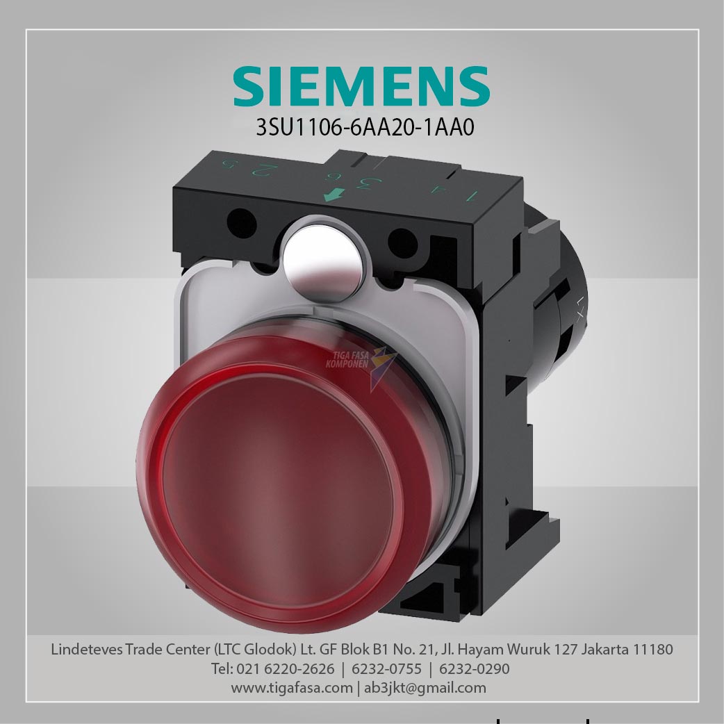 3SU1106-6AA20-1AA0 Indicator Lights 22 mm Round Plastic Red