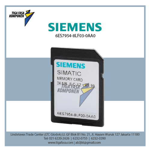 6ES7954-8LF03-0AA0 Memory Card For S7-1X00 24 MB