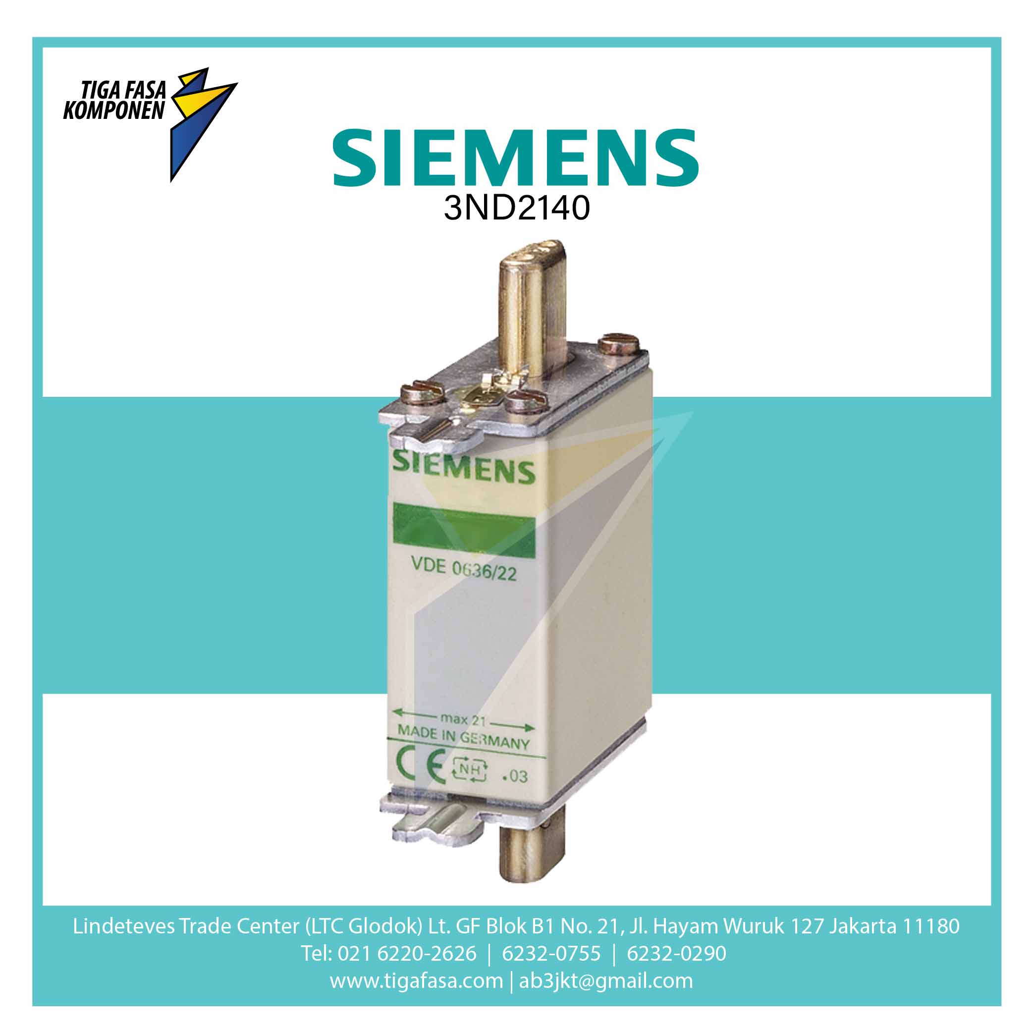 3ND2140 HRC FUSE NH1 200 A