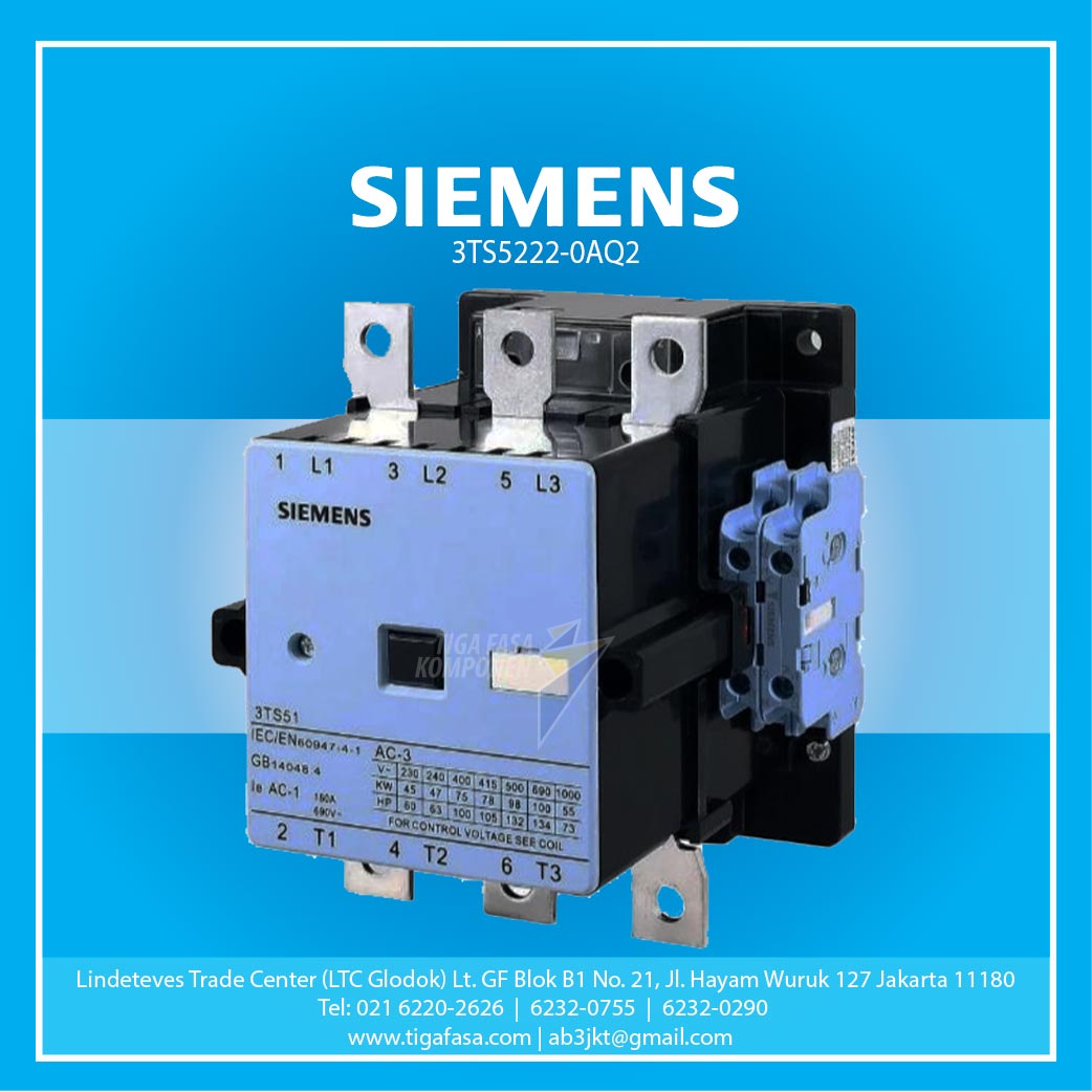 3TS5222-0AQ2 MC 90kW 170A 2NO+2NC 380VAC
