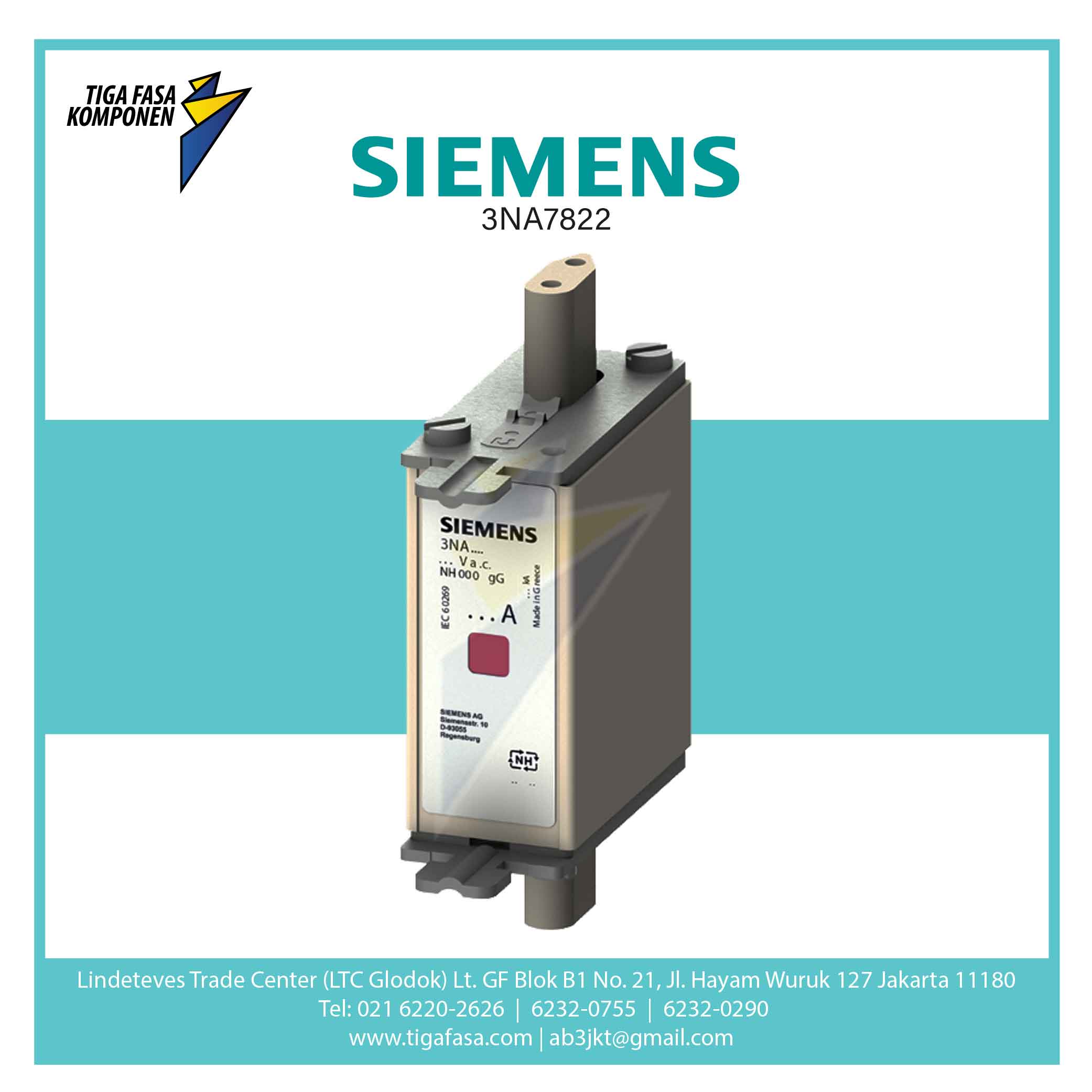 3NA7822 FUSE NH000 63A