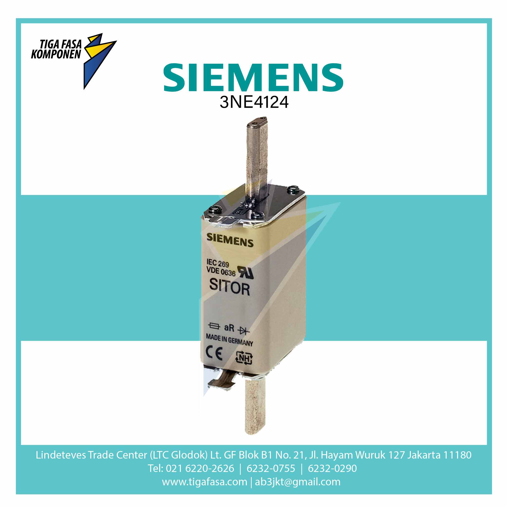 3NE4124 SITOR FUSE LINK NH0 160 A