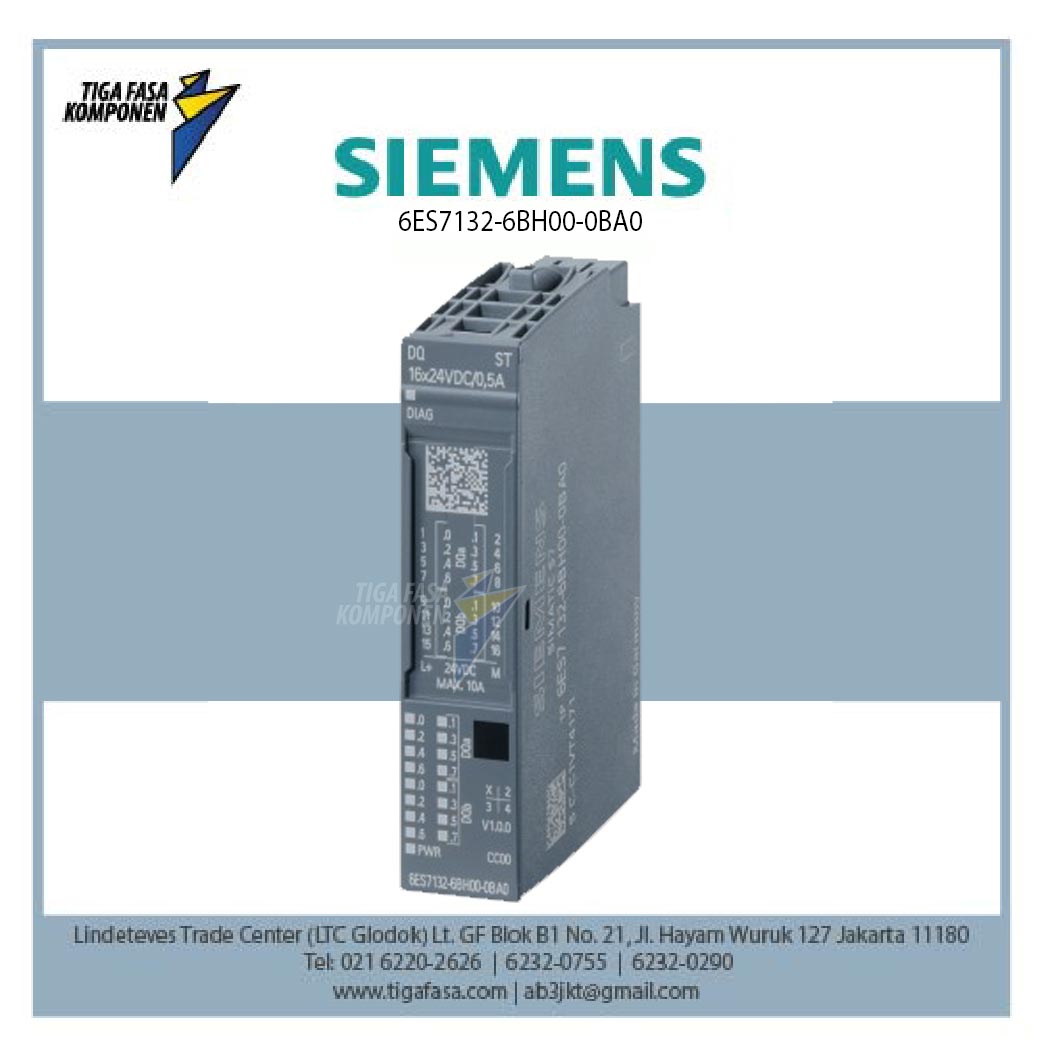 6ES7132-6BH00-0BA0 ET 200SP, digital output module, DQ 16x 24VDC/0.5A