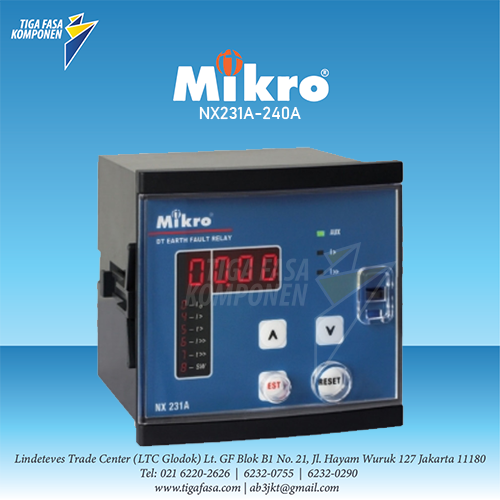 NX231A-240A Earth Fault Relay 50Hz 198-265 V AC MIKRO