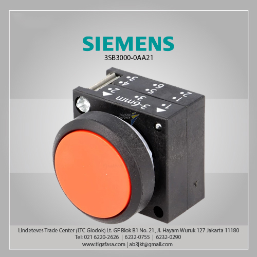 3SB3000-0AA21 Push Button 22MM Flat, Holder Red