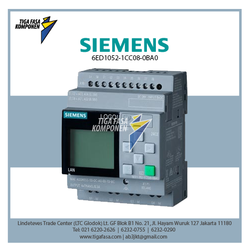 6ED1052-1CC08-0BA0 LOGO! 24CE, logic module, Display 24 V 8DI (4AI)/4DO