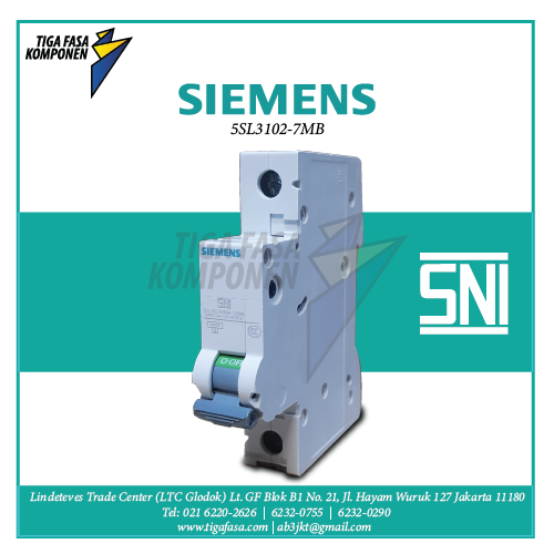 5SL3102-7MB MCB 1P 2A 4.5kA
