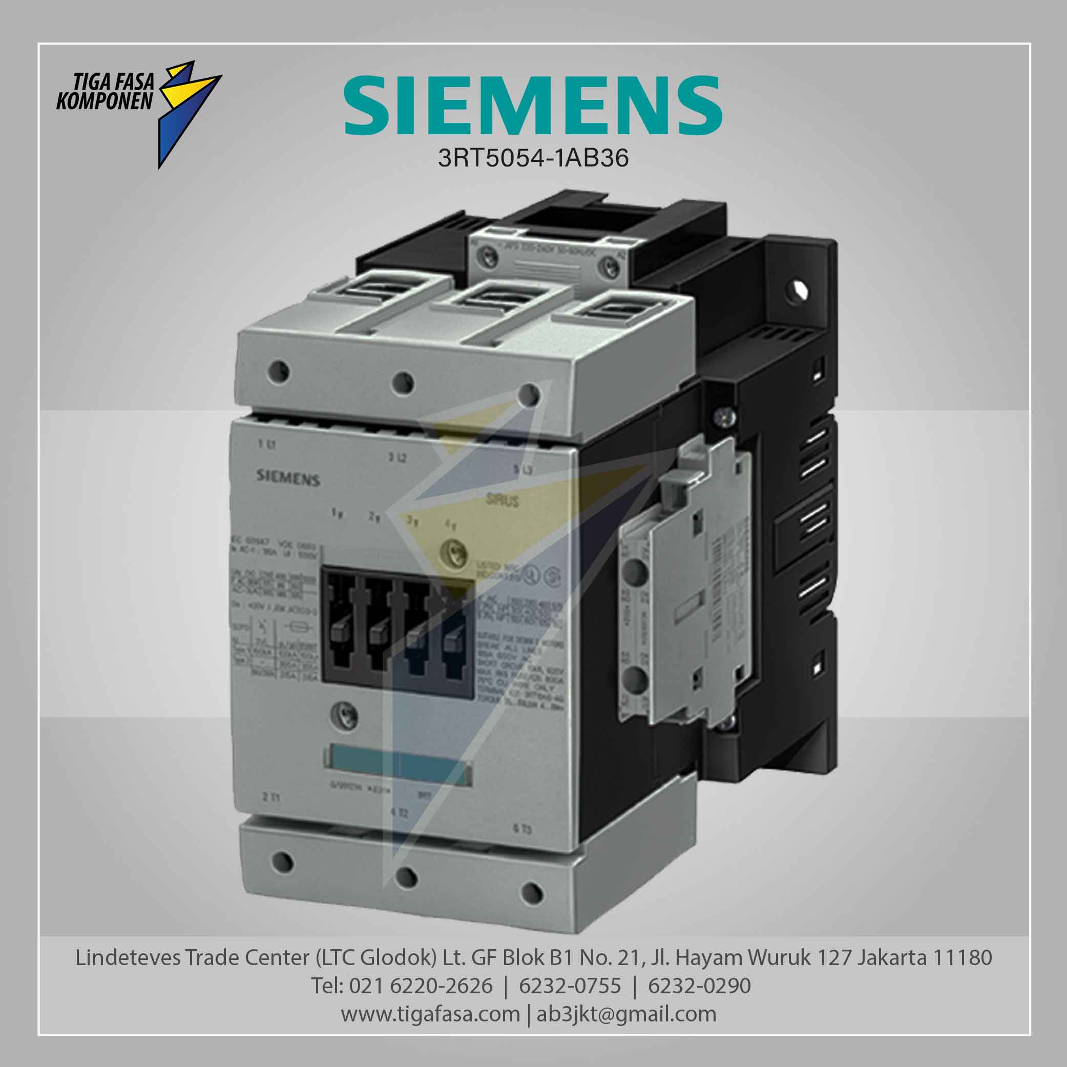3RT5054-1AB36 MC 23...26 V AC/DC AC3 55 kW 400 V AC