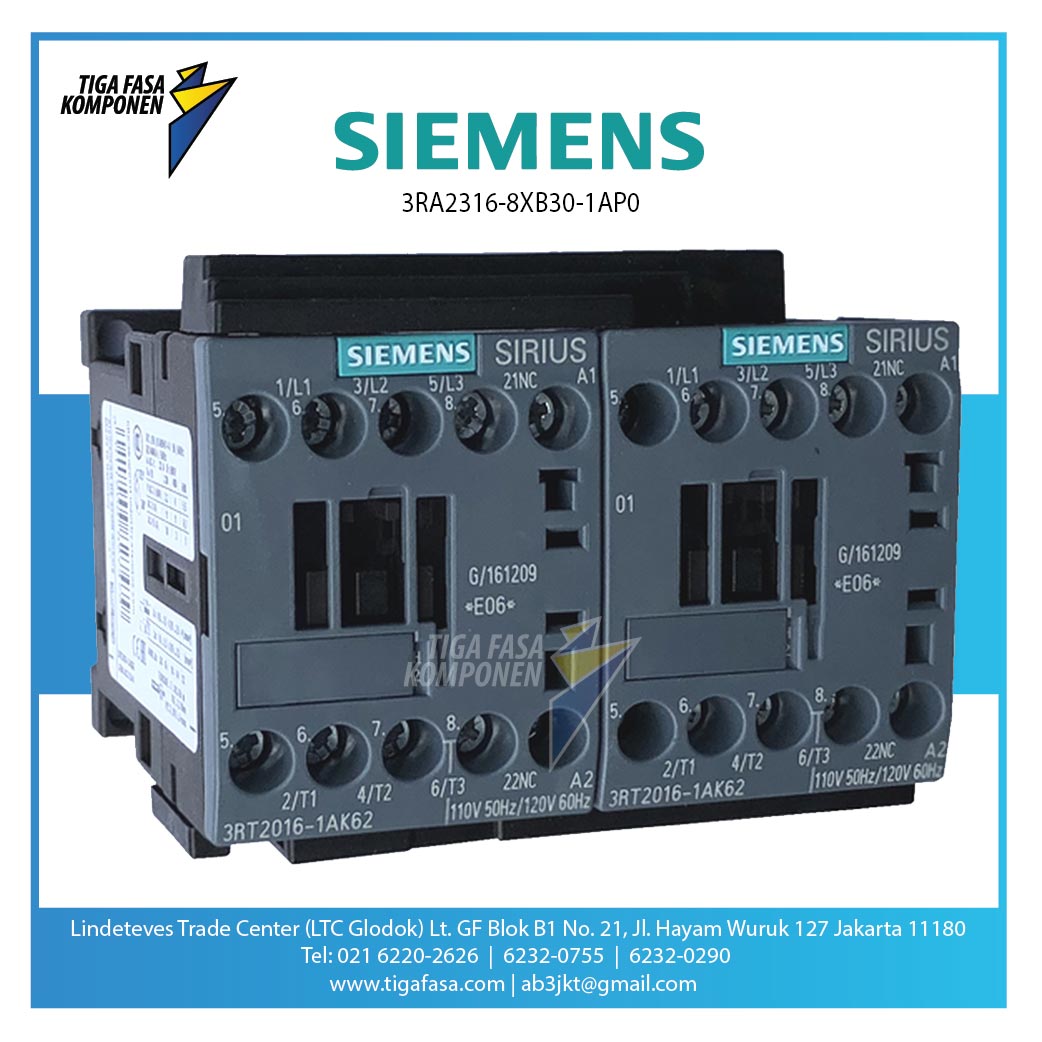 3RA2316-8XB30-1AP0 Reversing MC 4kW 9A 230 V AC