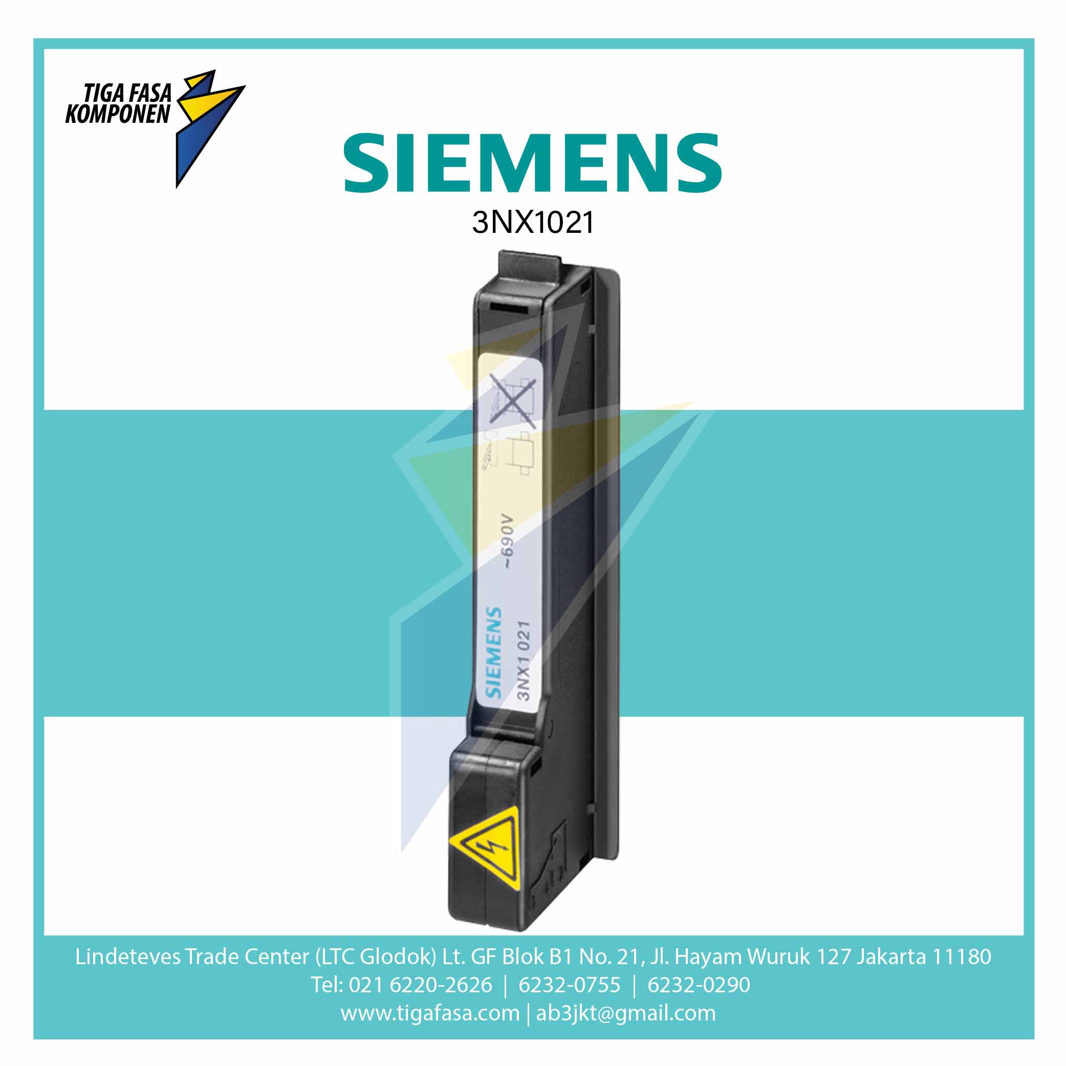 3NX1021 Signal detector base 690 V AC for LV HRC fuse links Sz. 00-4