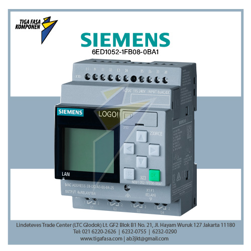 6ED1052-1FB08-0BA1 LOGO! 230RCE, logic module, Display 115 V 8DI (4AI)/4DO