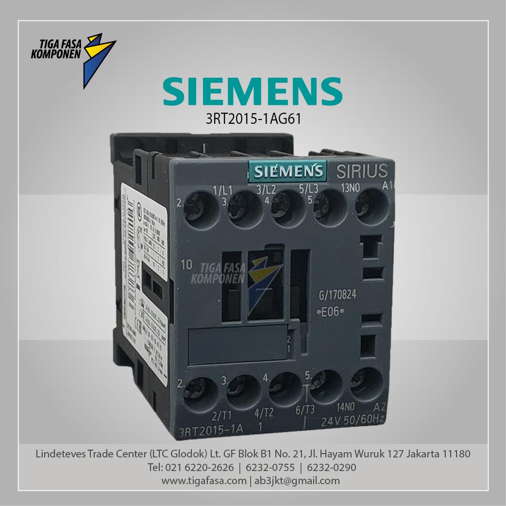 3RT2015-1AG61 MC 7 A 3 kW / 400 V 3P 100 V AC 50 Hz / 100-110 V 60 Hz