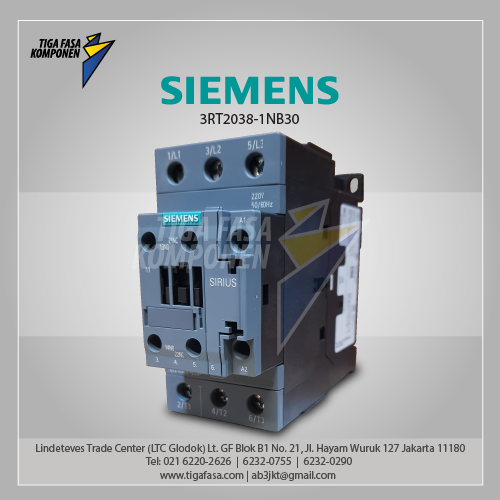 3RT2038-1NB30 MC 80 A 37 kW / 400 V 3P 20-33 V AC/DC, 50/60 Hz