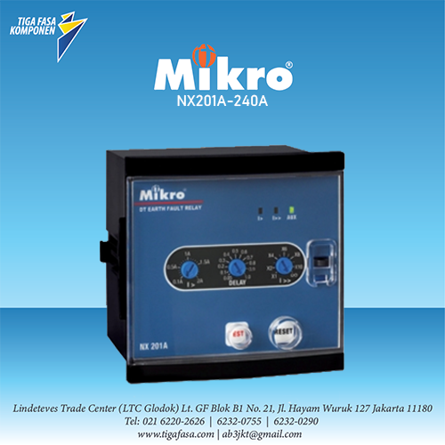 NX201A-240A Earth Fault Relay 50Hz 198-265 V AC MIKRO