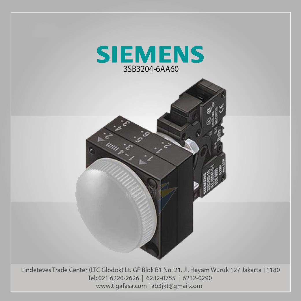 3SB3204-6AA60 Push Button Siemens Putih 22mm