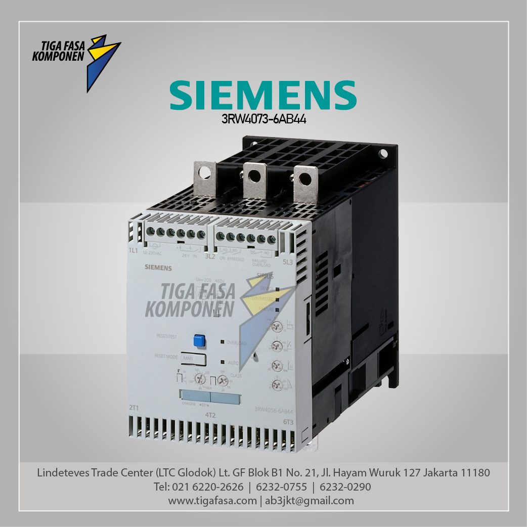 3RW4073-6AB44 Soft Starter 75 KW (400V)230VAC no bypass