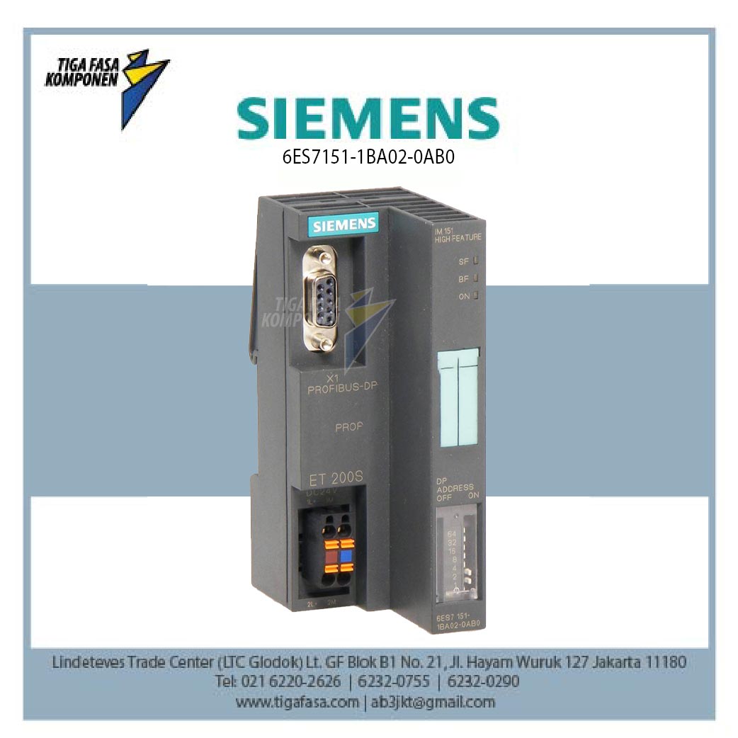 6ES7151-1BA02-0AB0 ET200S; Transmission rate to 12 Mbit/s