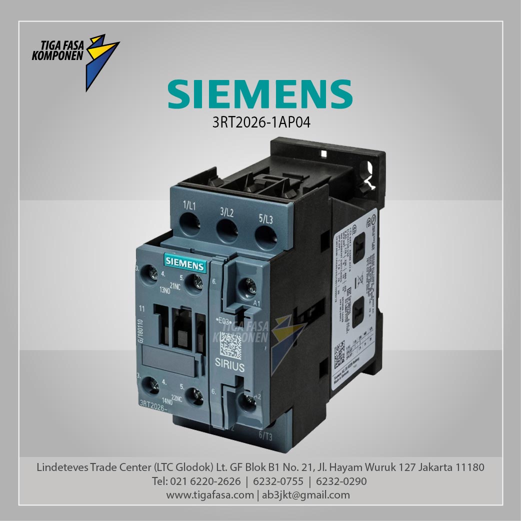 3RT2026-1AP04 MC 25 A 11 kW / 400 V 3P 230 V AC 50 Hz