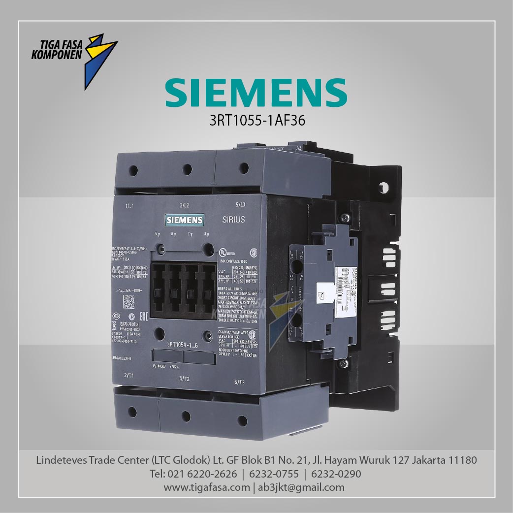 3RT1055-1AF36 MC 150 A 75 kW / 400 V AC (50-60 Hz) / DC Uc: 110-127 V