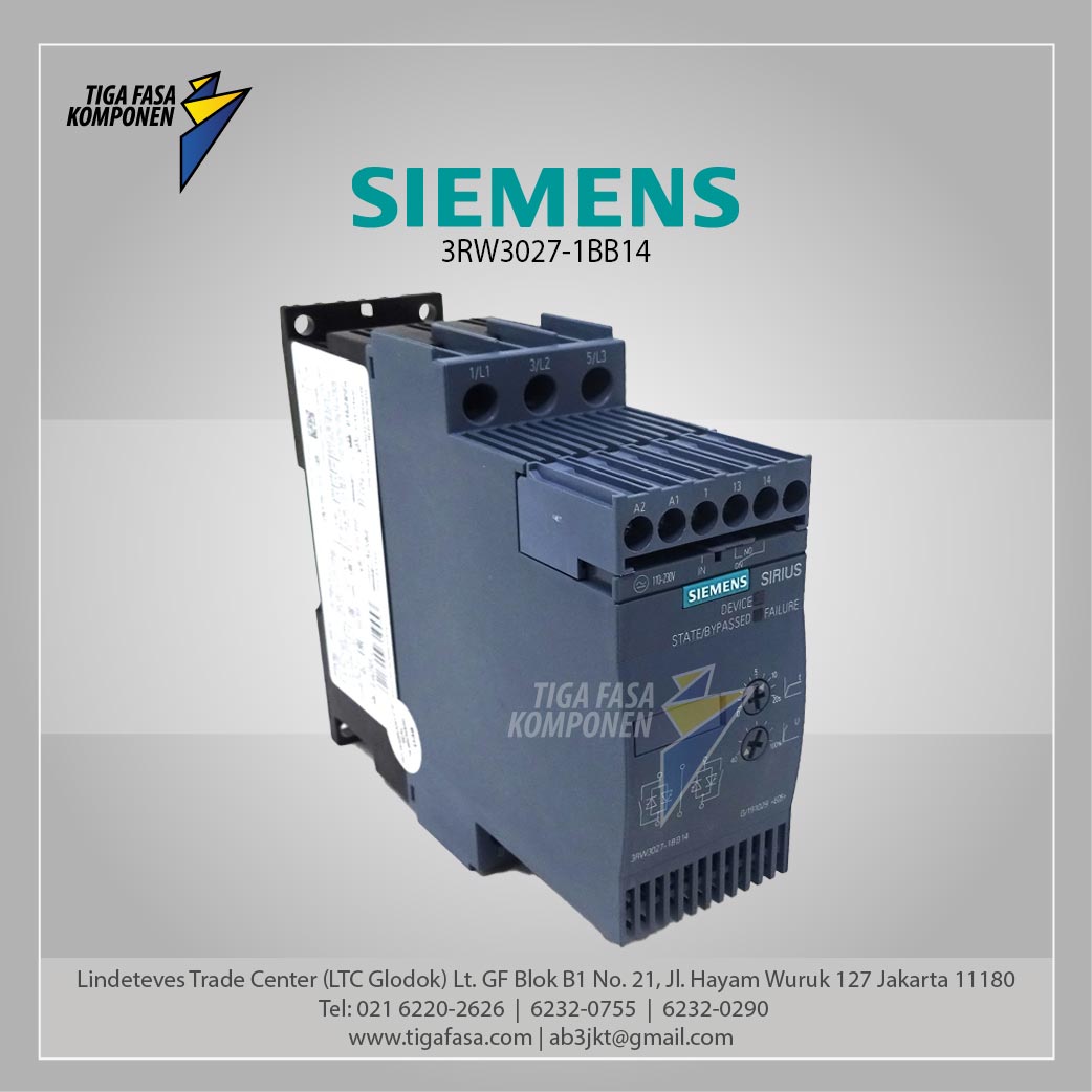 3RW3027-1BB14 Soft Starter S0 32 A 15 kW/400 V 200-480 V AC 110-230 V AC/DC