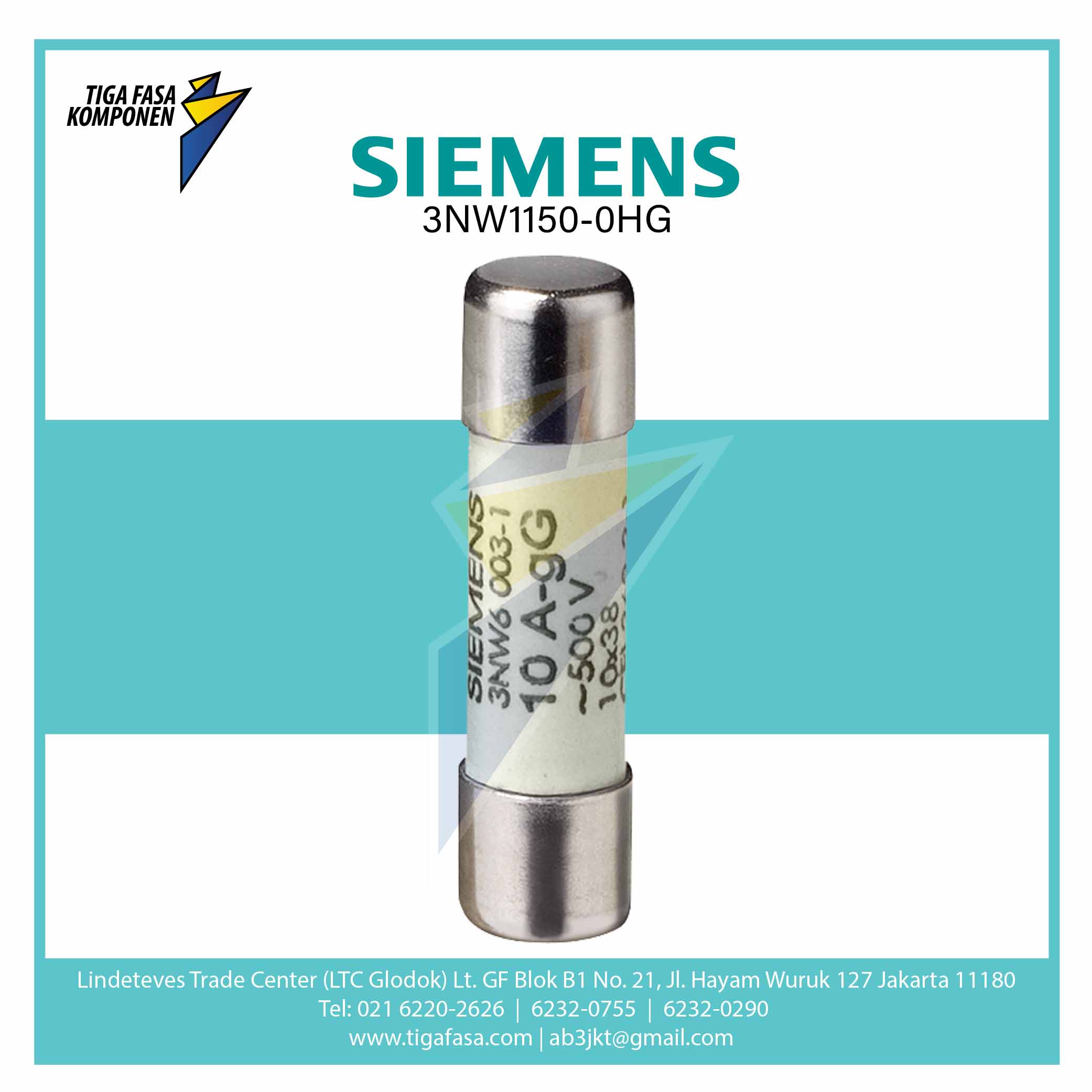 3NW6001-1 SENTRON Cylindrical Fuse Link 10 x 38 mm 6 A